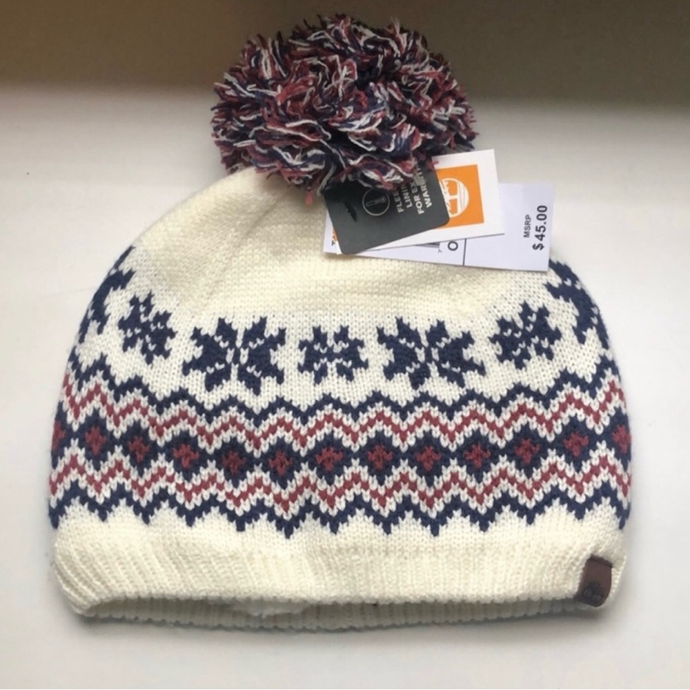 New Timberland Hat Women’s Fair Isle Fleece Lined Beanie Casual Outdoor Hat